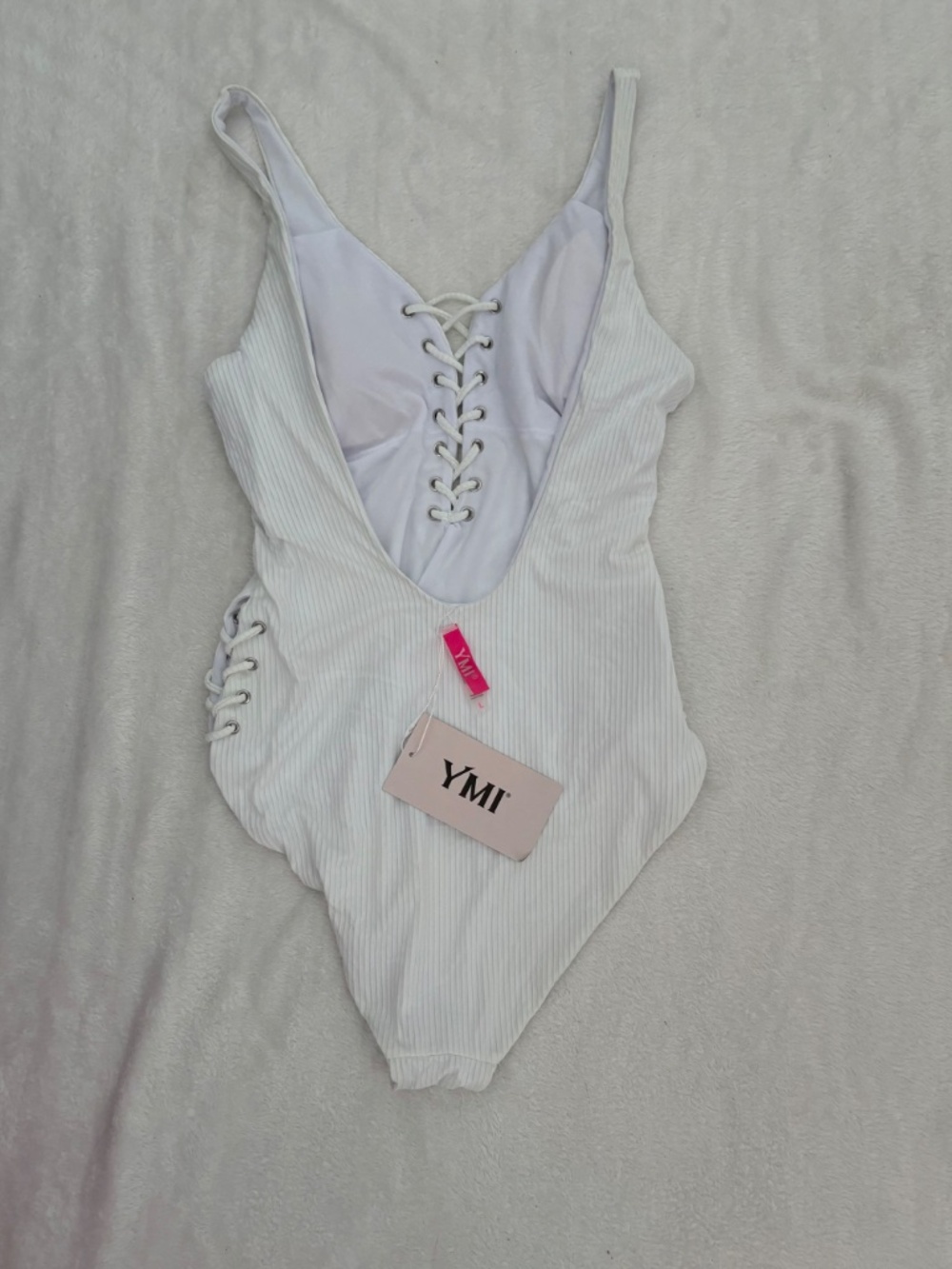 NWT YMI White One Piece Bathing Suit - Picture 3 of 5